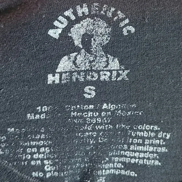 Jimmy Hendrix Black Graphic Tee Orange Green Rock Guitar Pink Men's Size Small - Picture 4 of 4